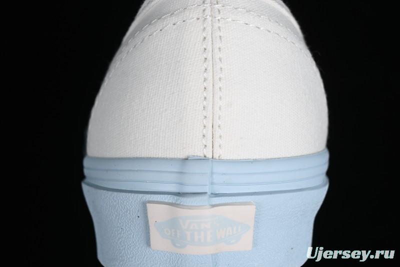 Vans Authentic White Blue Canvas Skate Shoes - VN0009PVEAK