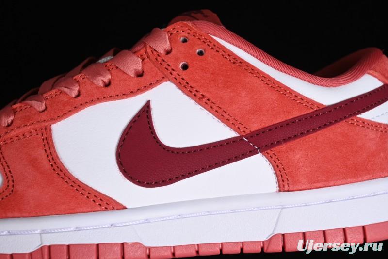 Nike SB Dunk Low Retro Valentine's Day 2024 White Rose Red Skateboarding Shoes - FQ7056-100