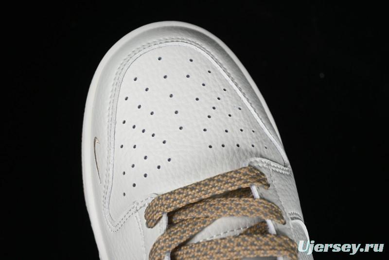 Nike SB Dunk Low Collaboration Three Swooshes Beige Gold Colorway Low-Top Casual Skateboarding Shoes - NK5639-326