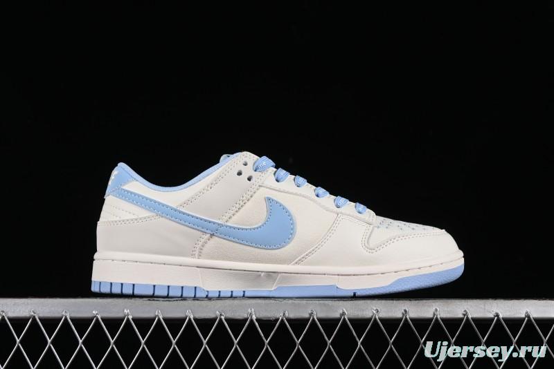 Nike SB Dunk Low Supreme Collaboration - Sky Blue Canvas Anniversary Custom Low-Top Casual Skate Shoes - BB6698-513