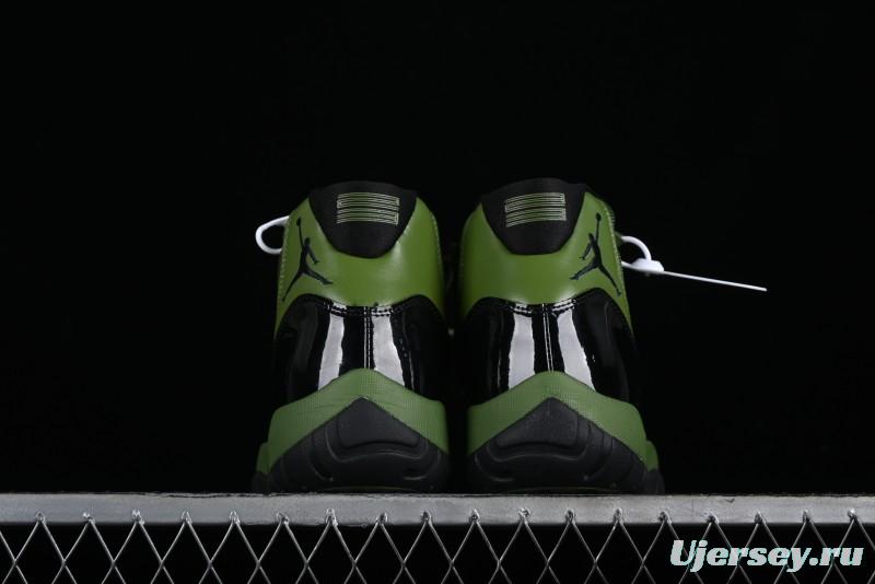 Nike Air Jordan 11 Retro High Top Basketball Shoes in Black Green - CT8012-300