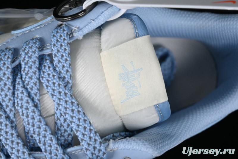 Nike Air Force 1 '07 Low Stussy Collaboration - Sky Blue Low-Top Casual Sneakers - BB9599-201