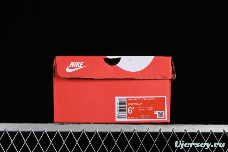 Nike Air Footscape Woven Asymmetrical Weave Slip-Resistant Low-Top Lifestyle Sneakers - FB1959-001