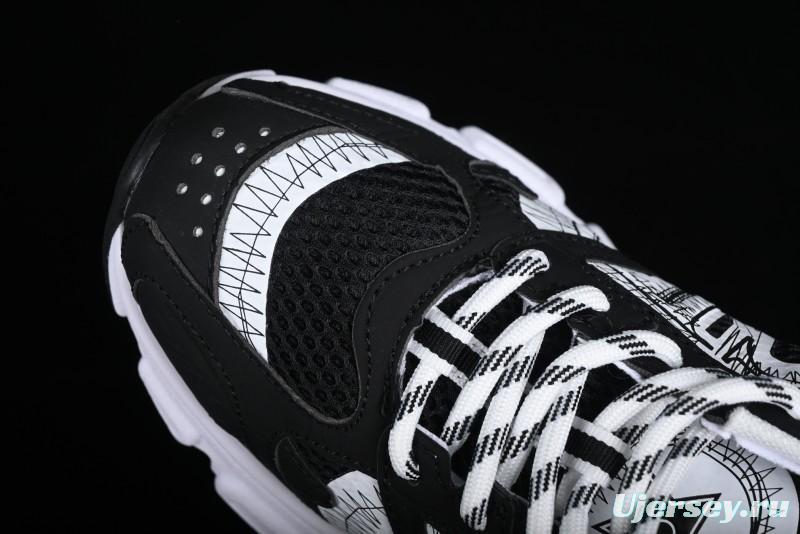 Dior Chrono Round Toe Lace-Up Lifestyle Casual Running Sneakers - 6865 BLACK WHITE