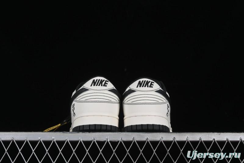 Nike SB Dunk Low OFF-WHITE Collaboration - Anniversary Edition Customized Low-Top Casual Skate Shoes - DJ2024-003