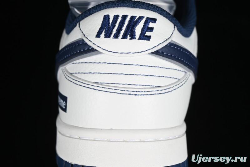 Nike Supreme x SB Dunk Low Collaboration Dark Blue Colorway Low-Top Casual Skate Shoes - RM2308-238