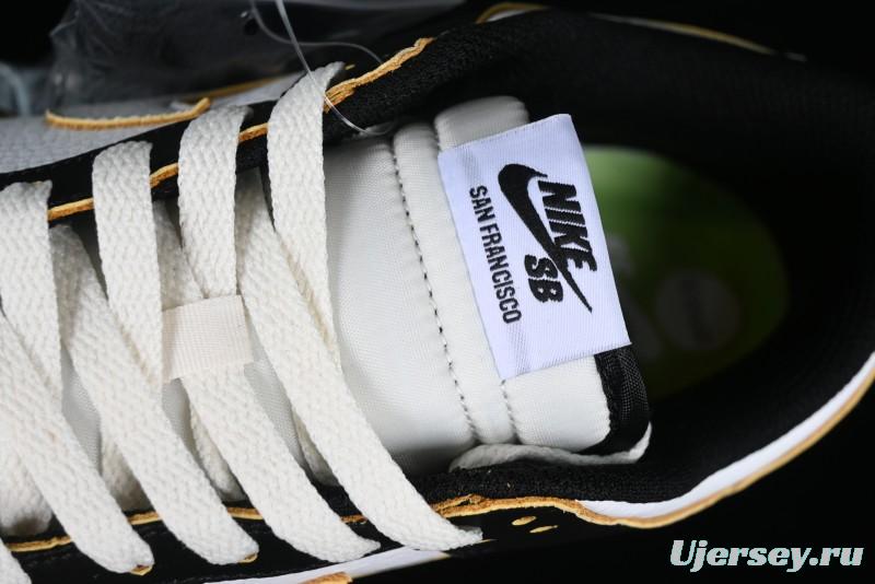 Nike HUF x SB Dunk Low "San Francisco" Black White Panda Skateboarding Shoes - FD8775-001