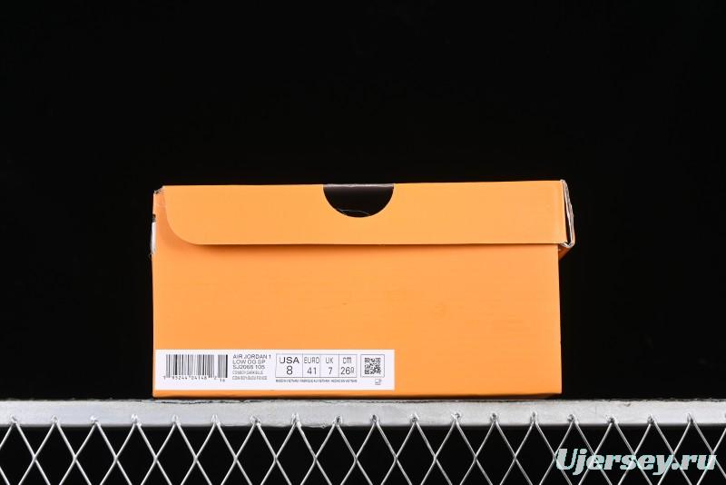 Nike Travis Scott x Fragment Design x Air Jordan 1 Low OG SP AJ1 LV Collaboration Light Grey Denim Low-Top Casual Sneakers - SJ2068-105