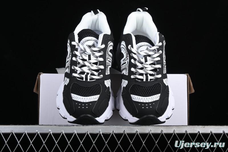 Dior Chrono Round Toe Lace-Up Lifestyle Casual Running Sneakers - 6865 BLACK WHITE