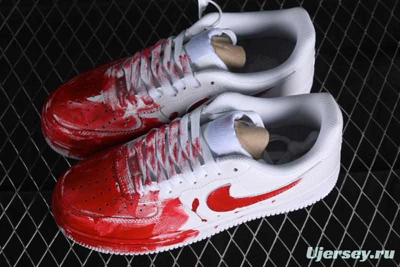 Nike Air Force 1 '07 Low Casual Sneakers with Anime Graffiti Style Crime Scene Design - 315122-211