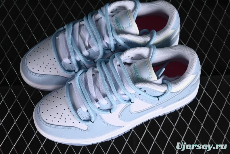Nike Dunk Low SB Casual Sneakers in Light Blue with Sea Salt Lime Accents - FJ7743-194