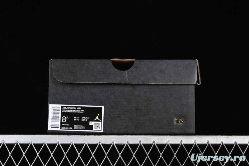 Nike Air Jordan 1 Mid AJ1 Basketball Shoes in Grey Blue - DQ8426-104