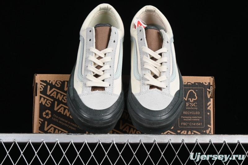 Vans Old Skool Reissue 136 Retro Casual Vulcanized Sneakers in Gray Blue White - VN000CRPGRN