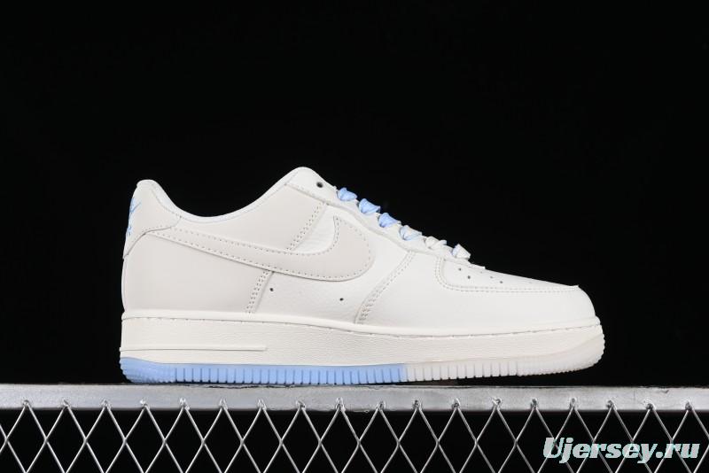 Nike Air Force 1 '07 Low Supreme Collaboration - White Blue Colorblock Low-Top Casual Sneakers BB9599-202