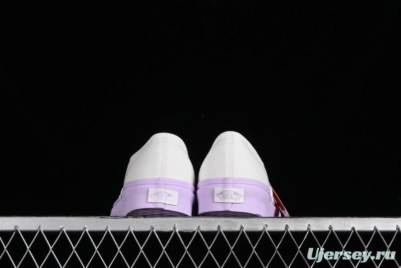 Vans Authentic White Purple Canvas Skate Shoes - VN0009PVCGX
