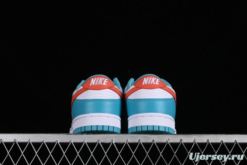 Nike SB Dunk Low Casual Skate Shoes in White Green Orange - DV0833-102