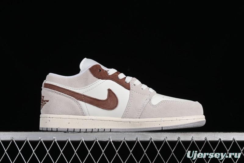 Nike Air Jordan 1 Low Retro Casual Sneakers in Grey Tan - HF1567-200