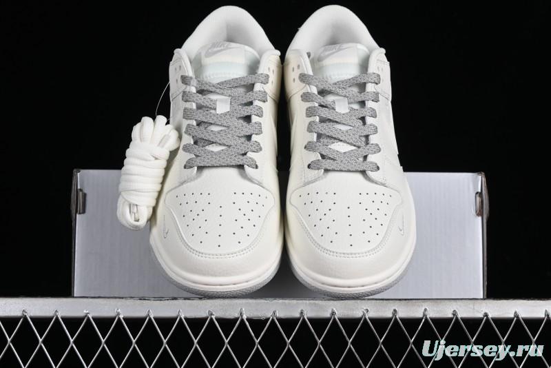 Nike SB Dunk Low Collaboration Three Swooshes Beige Black Low-Top Casual Skateboarding Shoes - NK5639-325