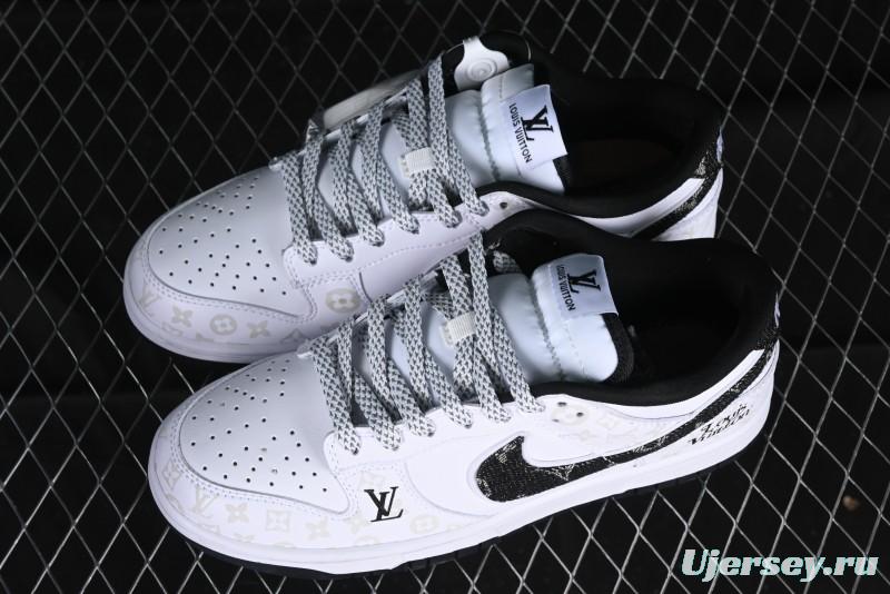 Nike SB Dunk Low LV Collaboration - Dark Night Elf High-End Custom Low-Top Casual Skate Shoes - DD1391-136