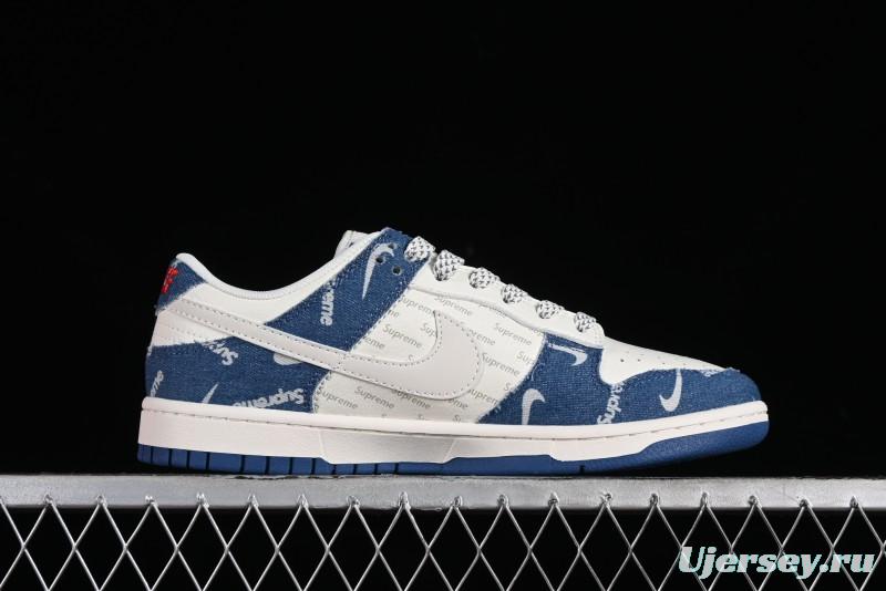 Nike Dunk Low Supreme - Denim Blue Jeans Anniversary High-End Customized Low-Top Casual Sneakers - FC1688-194