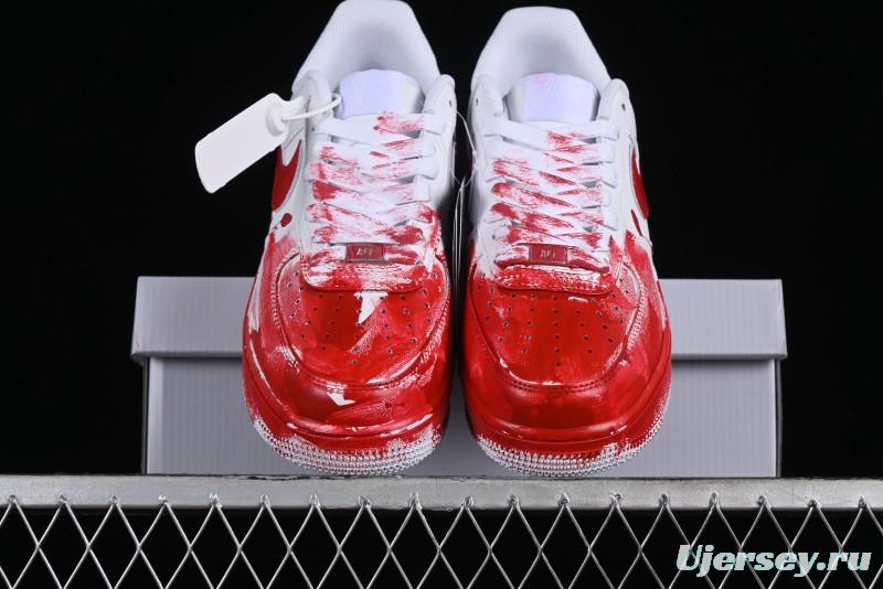 Nike Air Force 1 '07 Low Casual Sneakers with Anime Graffiti Style Crime Scene Design - 315122-211