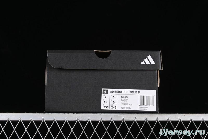 Adidas Adizero Boston 12 M Running Shoes Lightweight Breathable Low-Top with ENERGYROD Carbon Plate - IE8494