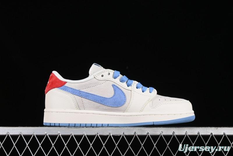 Nike Travis Scott x Fragment Design x Air Jordan 1 Low OG SP AJ1 LV Collaboration Casual Sneakers - XY2688-101