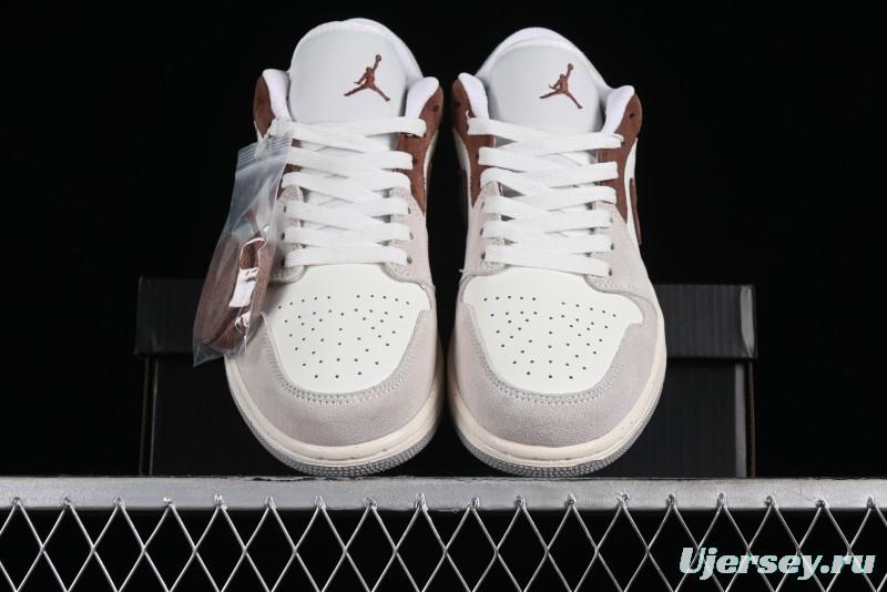 Nike Air Jordan 1 Low Retro Casual Sneakers in Grey Tan - HF1567-200