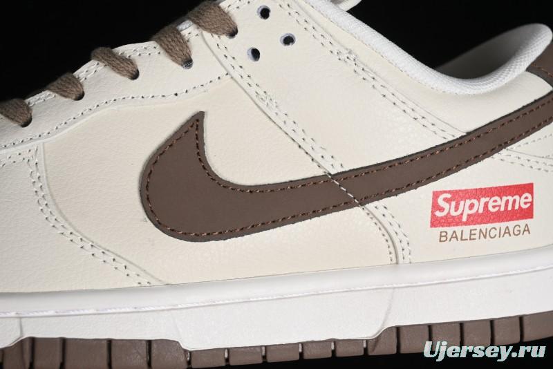 Nike Supreme x SB Dunk Low Collaboration - Military Green Anniversary High-End Custom Low-Top Casual Skate Shoes - XD1688-001