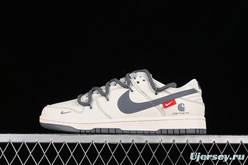 Nike SB Dunk Low Carhartt Collaboration - Strap Grey Hook Anniversary High-End Custom Low-Top Casual Skate Shoes - SJ2068-266
