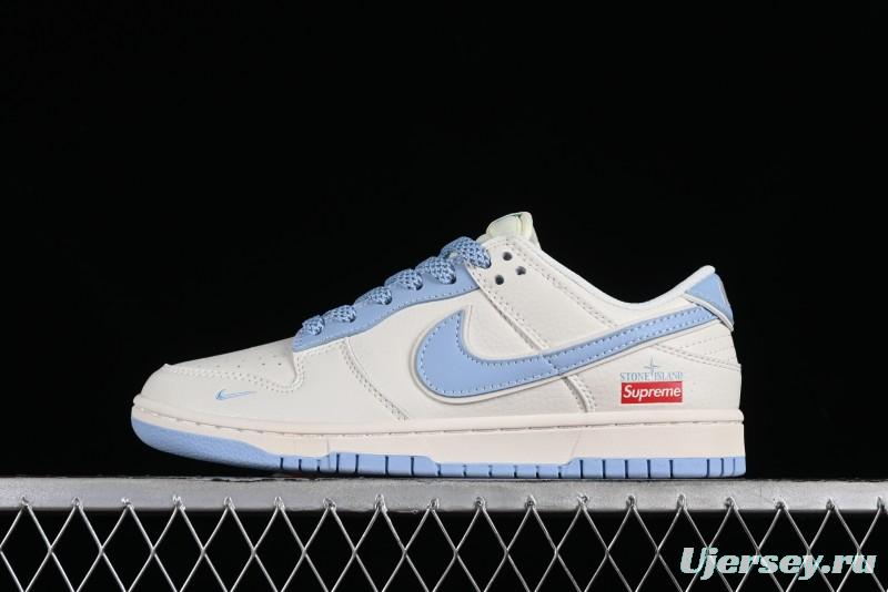Nike Supreme x SB Dunk Low Stone Island Collaboration - Azure Starry Sky Anniversary High-End Custom Low-Top Casual Sneakers - BB9866-001