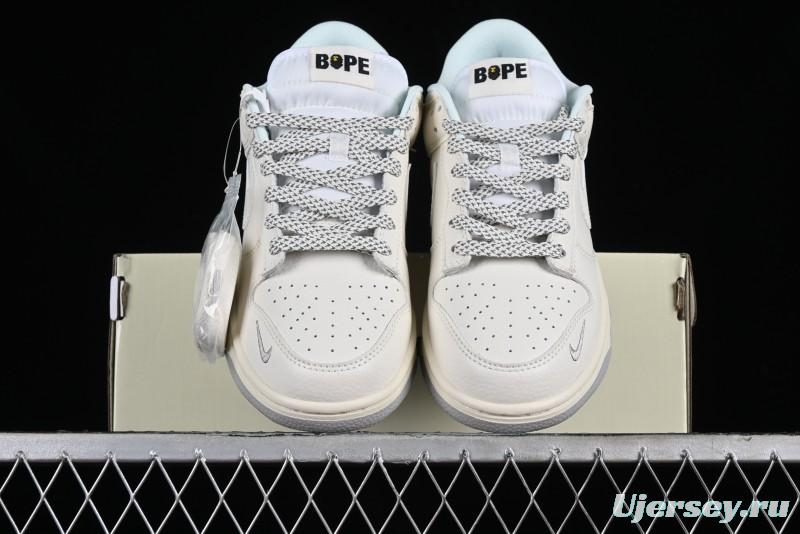 Nike SB Dunk Low "BAPE Collaboration - Arctic Fox" Anniversary High-End Custom Low-Top Casual Sneakers - XD6188-018