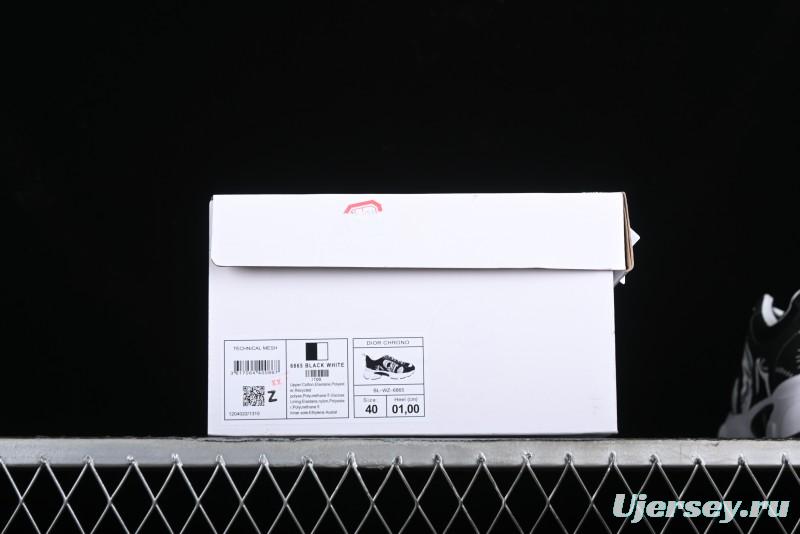 Dior Chrono Round Toe Lace-Up Lifestyle Casual Running Sneakers - 6865 BLACK WHITE