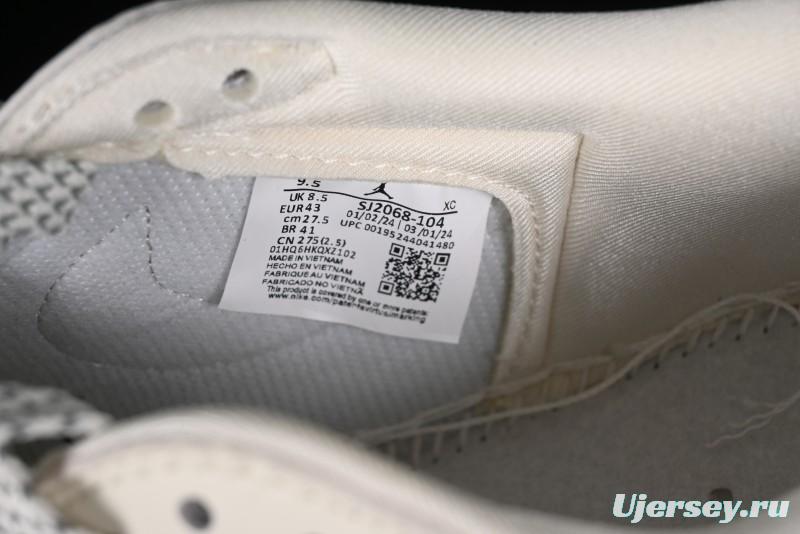 Nike Travis Scott x Fragment Design x Air Jordan 1 Low OG SP AJ1 MLB Collaboration - NY Black Print Low Top Casual Sneakers SJ2068-104