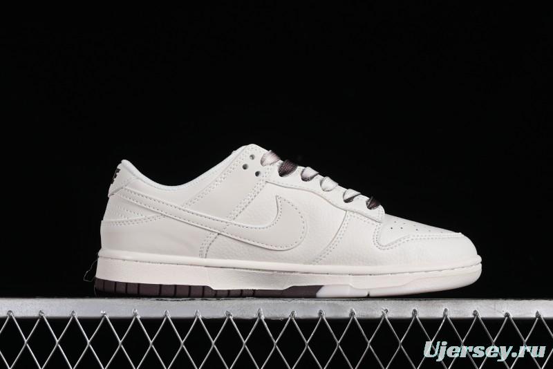 Nike SB Dunk Low Supreme Collaboration - White Brown Two-Tone Anniversary High-End Custom Low-Top Casual Sneakers - BB8657-106