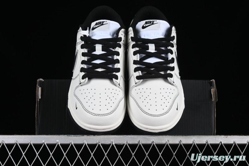 Nike Supreme x SB Dunk Low Casual Skate Shoes in Black and Beige - RM2308-237