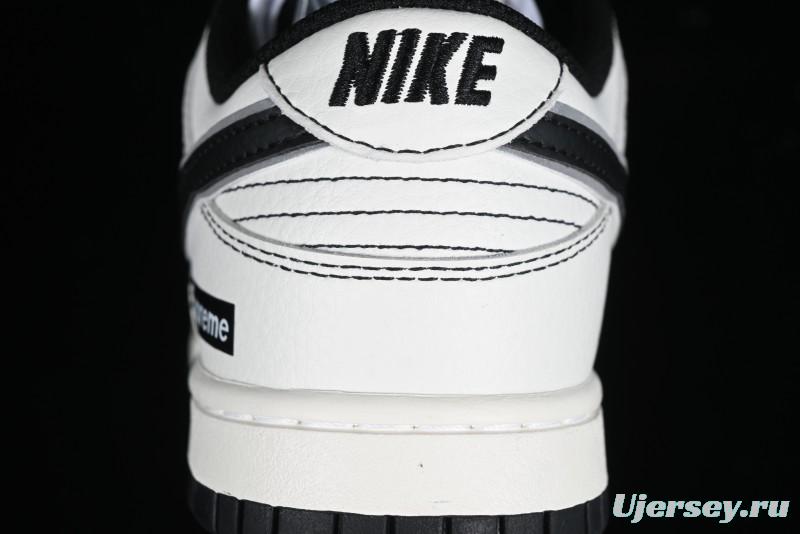 Nike Supreme x SB Dunk Low Casual Skate Shoes in Black and Beige - RM2308-237