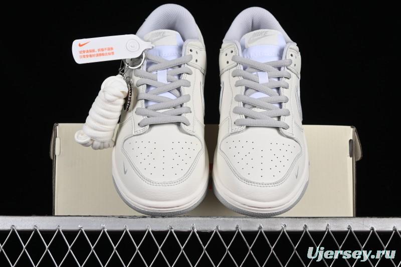 Nike SB Dunk Low UN Collaboration - Light Grey Swoosh Anniversary High-End Custom Low-Top Casual Skate Shoes - SF1588-135