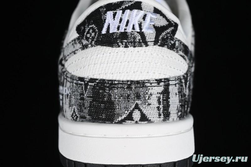 Nike SB Dunk Low LV Collaboration - Black Denim Anniversary High-End Custom Low-Top Casual Skate Shoes - XB3802-351