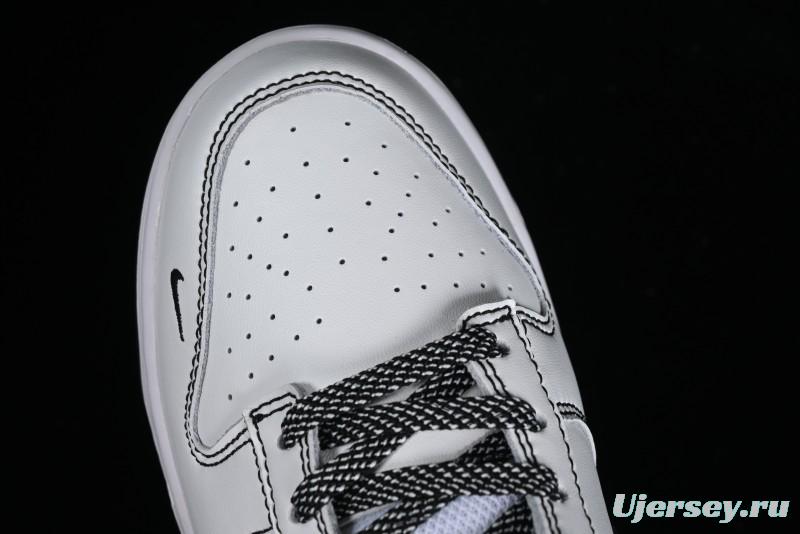 Stussy x Nike Dunk Low SB Skate Shoes in White-Black - FC1688-137