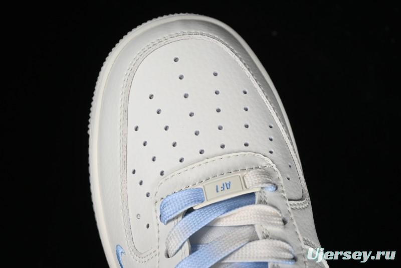Nike Air Force 1 '07 Low Supreme Collaboration - White Blue Colorblock Low-Top Casual Sneakers BB9599-202