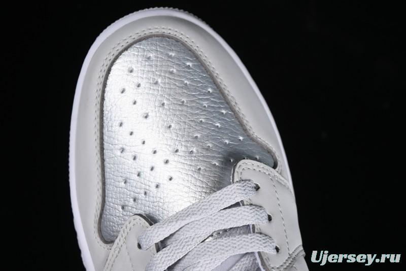 Nike Air Jordan 1 Low AJ1 Grey Silver Low-Top Casual Sneakers - CZ0790-002