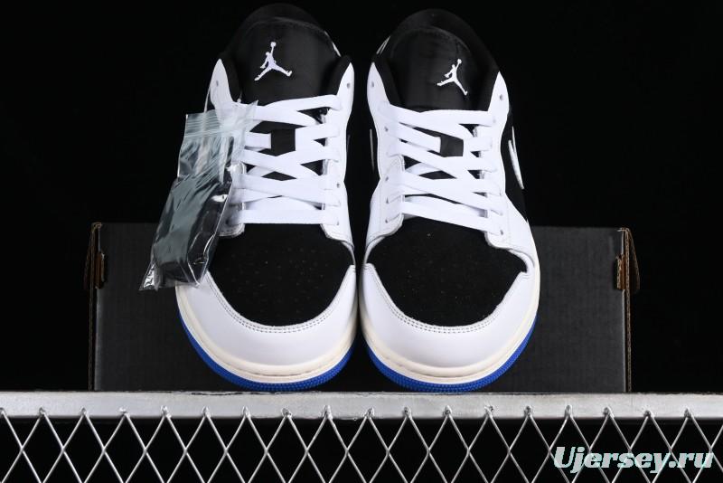 Nike Air Jordan 1 Low "Quai 54" Casual Sneakers in White Black Blue - HQ0764-001