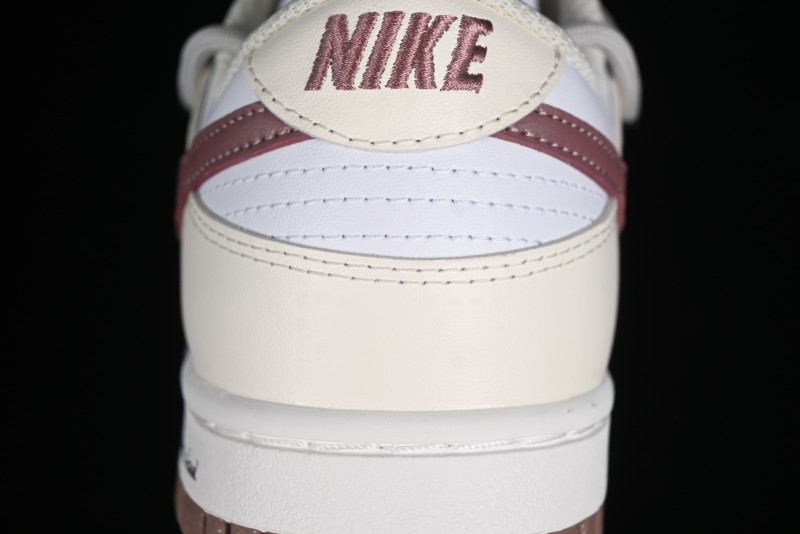 Nike Dunk Low Next Nature SB Lace-Up Low-Top Casual Sneakers in Cream Dark Brown - DD1873-103