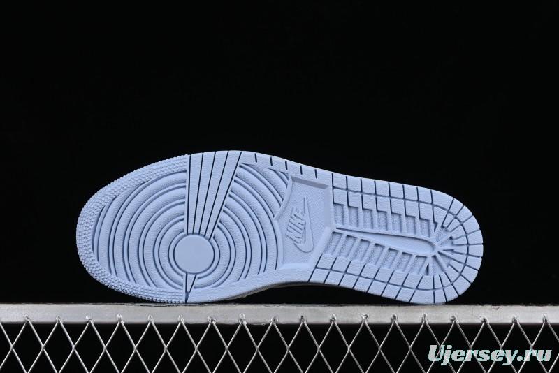 Nike Travis Scott x Fragment Design x Jordan Air Jordan 1 Low OG SP AJ1 LV Blue Double Hook Casual Sneakers - BB6588-103
