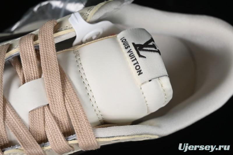 Nike Travis Scott x Fragment Design x Jordan Air Jordan 1 Low OG SP AJ1 LV Beige Brown Print Casual Sneakers - LJ5188-006