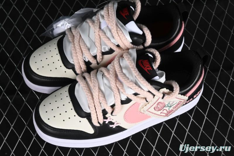 Nike Court Borough Low 2 Berry Worry Playful Cute Trendy Retro Low-Top Casual Sneakers - BQ5448-110