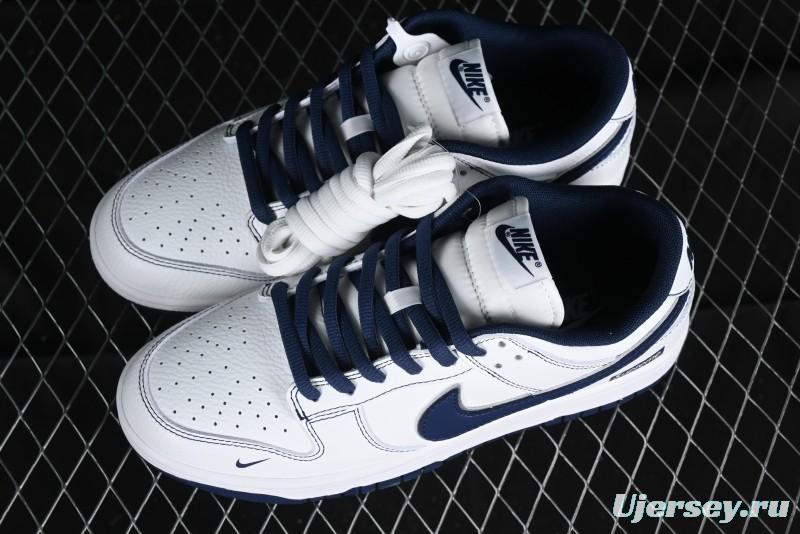 Nike Supreme x SB Dunk Low Collaboration - Navy Blue Anniversary High-End Custom Low-Top Casual Skate Shoes - DY1503-005