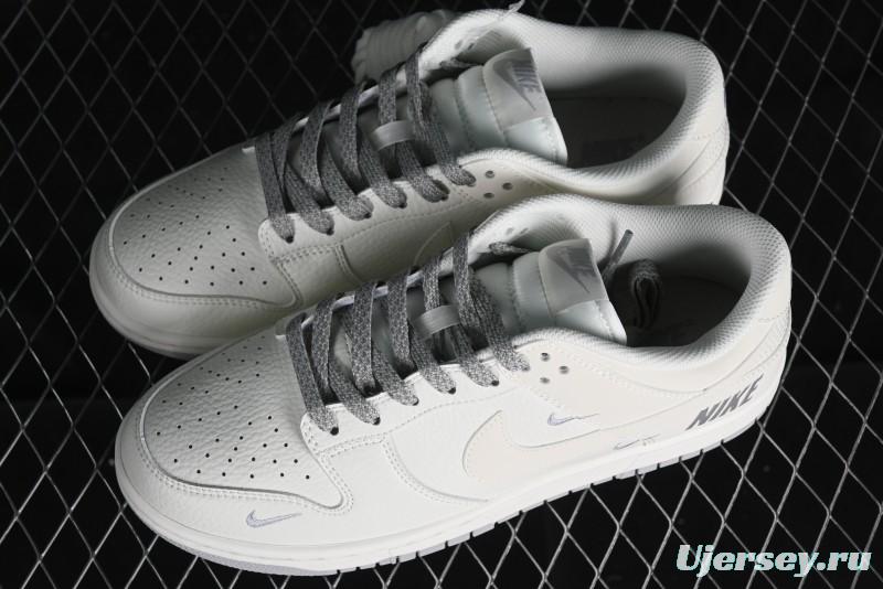 Nike SB Dunk Low Collaboration Three Swooshes Beige Black Low-Top Casual Skateboarding Shoes - NK5639-325