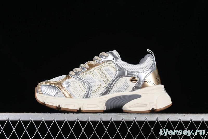 Dior Chrono Round Toe Lace-Up Lifestyle Casual Running Sneakers - 49G GOLDEN